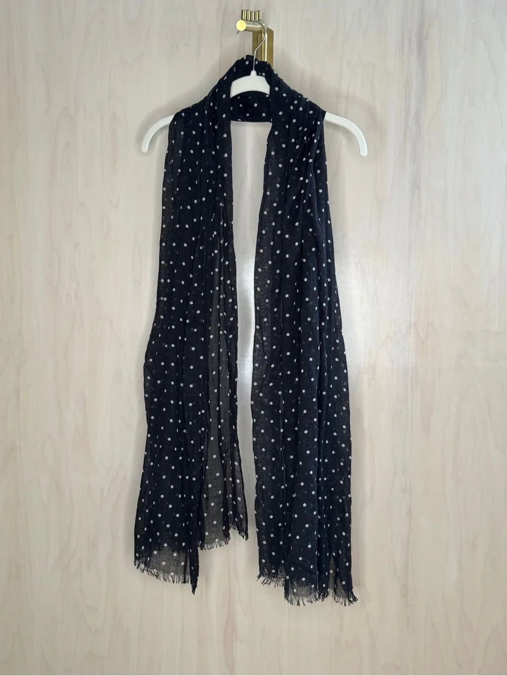Black Polka Dot Sheer Wrap Scarf